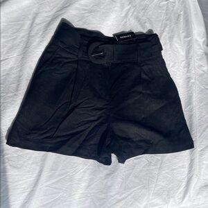 Express Black High-Waist Belted Women's Shorts